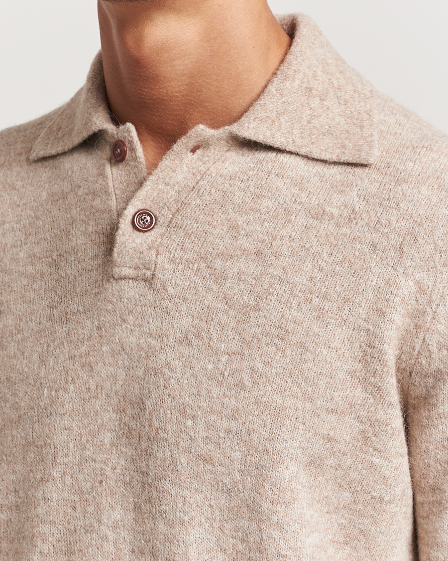 Hombres | Jerséis y prendas de punto | Brunello Cucinelli | Alpaca Wool Long Sleeve Polo Light Beige