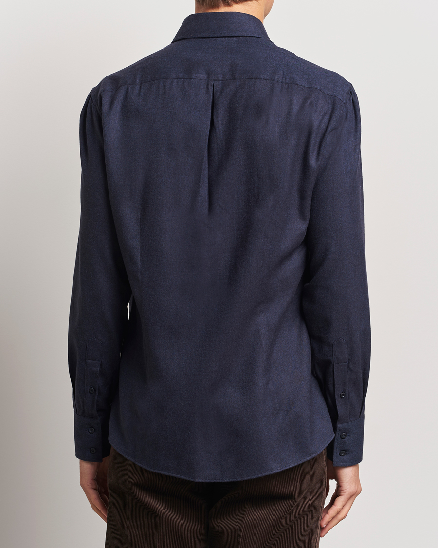 Hombres | Camisas | Brunello Cucinelli | Slim Fit Flannel Shirt Navy
