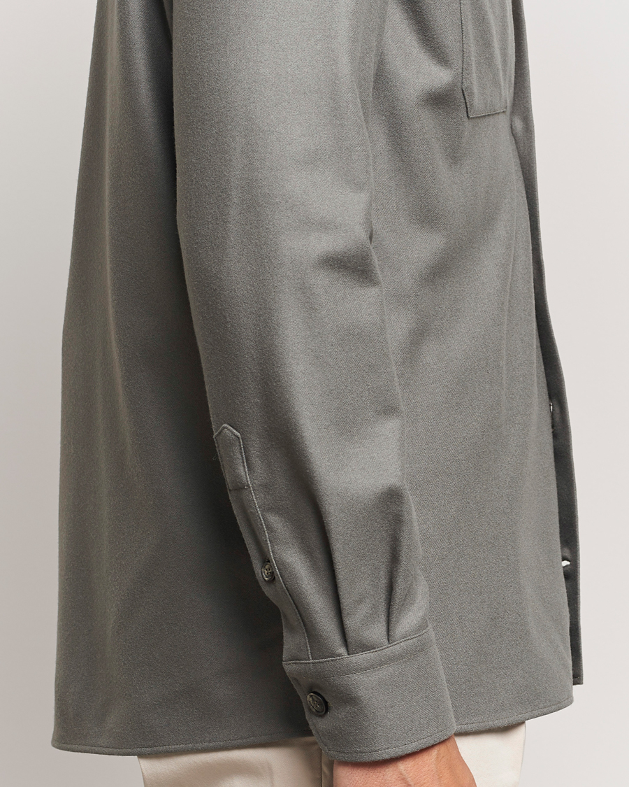 Hombres | Camisas | Brunello Cucinelli | Double Pocket Overshirt Olive