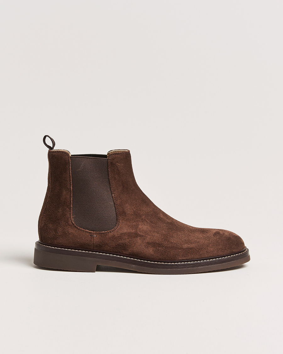 Hombres | Brunello Cucinelli Chelsea Boots Dark Brown Suede | Brunello Cucinelli | Chelsea Boots Dark Brown Suede