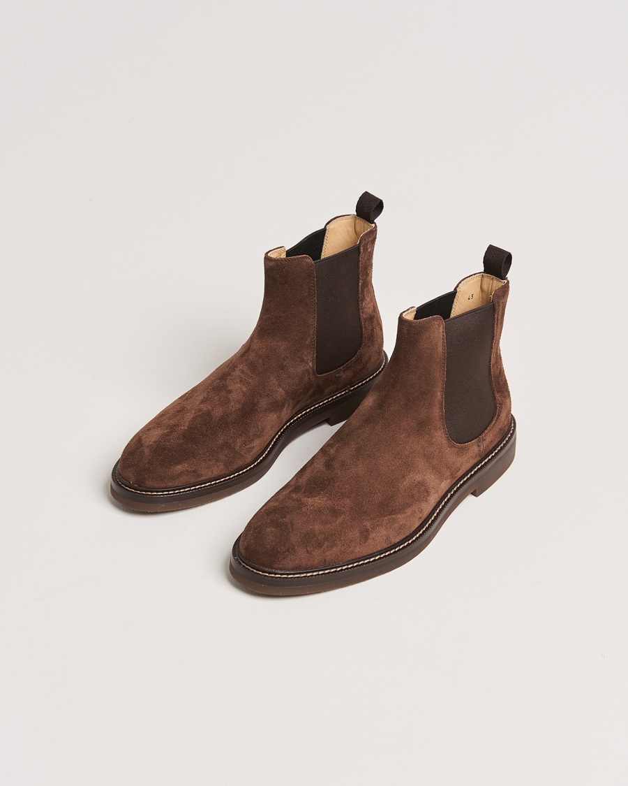 Hombres | Brunello Cucinelli Chelsea Boots Dark Brown Suede | Brunello Cucinelli | Chelsea Boots Dark Brown Suede