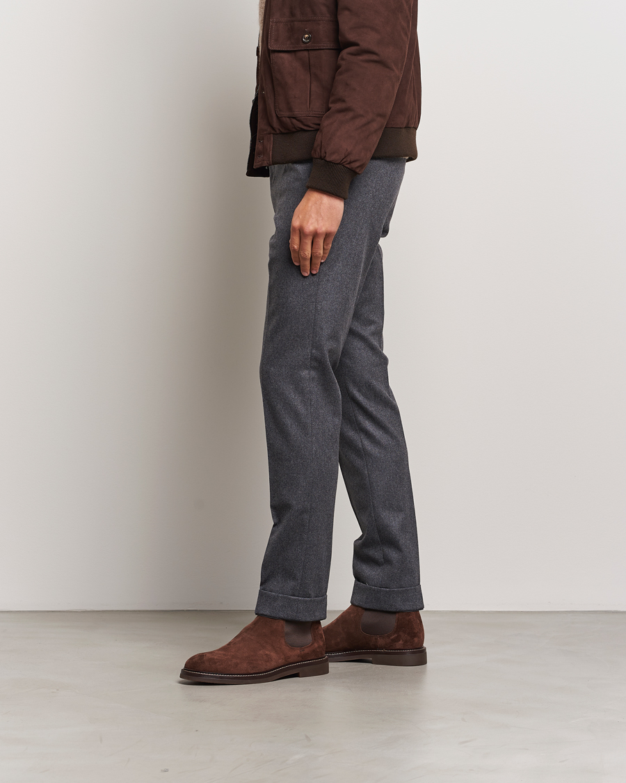 Hombres | Brunello Cucinelli Chelsea Boots Dark Brown Suede | Brunello Cucinelli | Chelsea Boots Dark Brown Suede