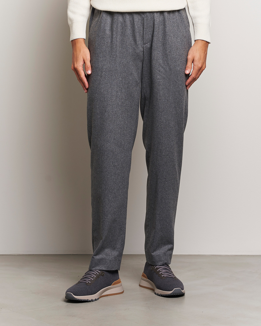 Hombres | Brunello Cucinelli Flannel Running Sneakers Antracite | Brunello Cucinelli | Flannel Running Sneakers Antracite