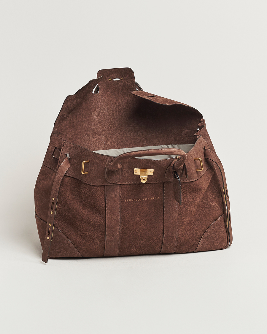 Hombres | Brunello Cucinelli Grain Leather Holdall Dark Brown | Brunello Cucinelli | Grain Leather Holdall Dark Brown