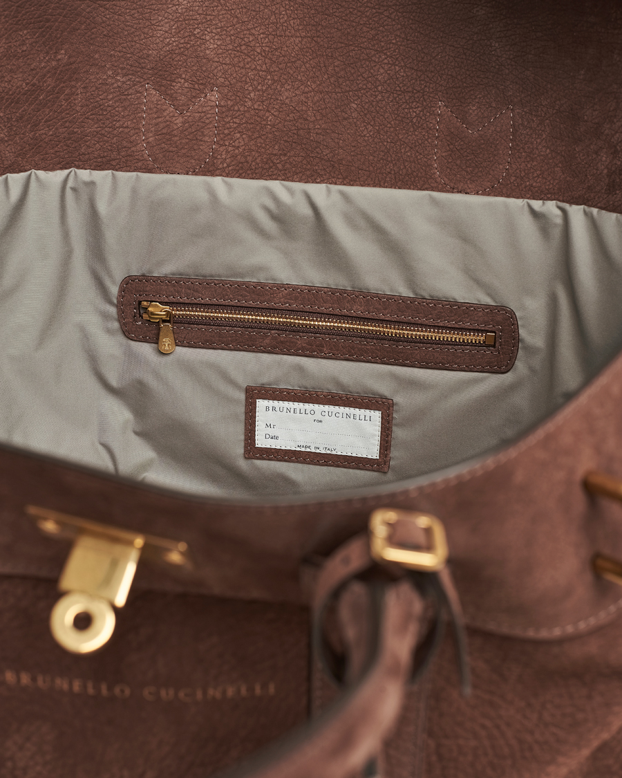 Hombres | Brunello Cucinelli Grain Leather Holdall Dark Brown | Brunello Cucinelli | Grain Leather Holdall Dark Brown