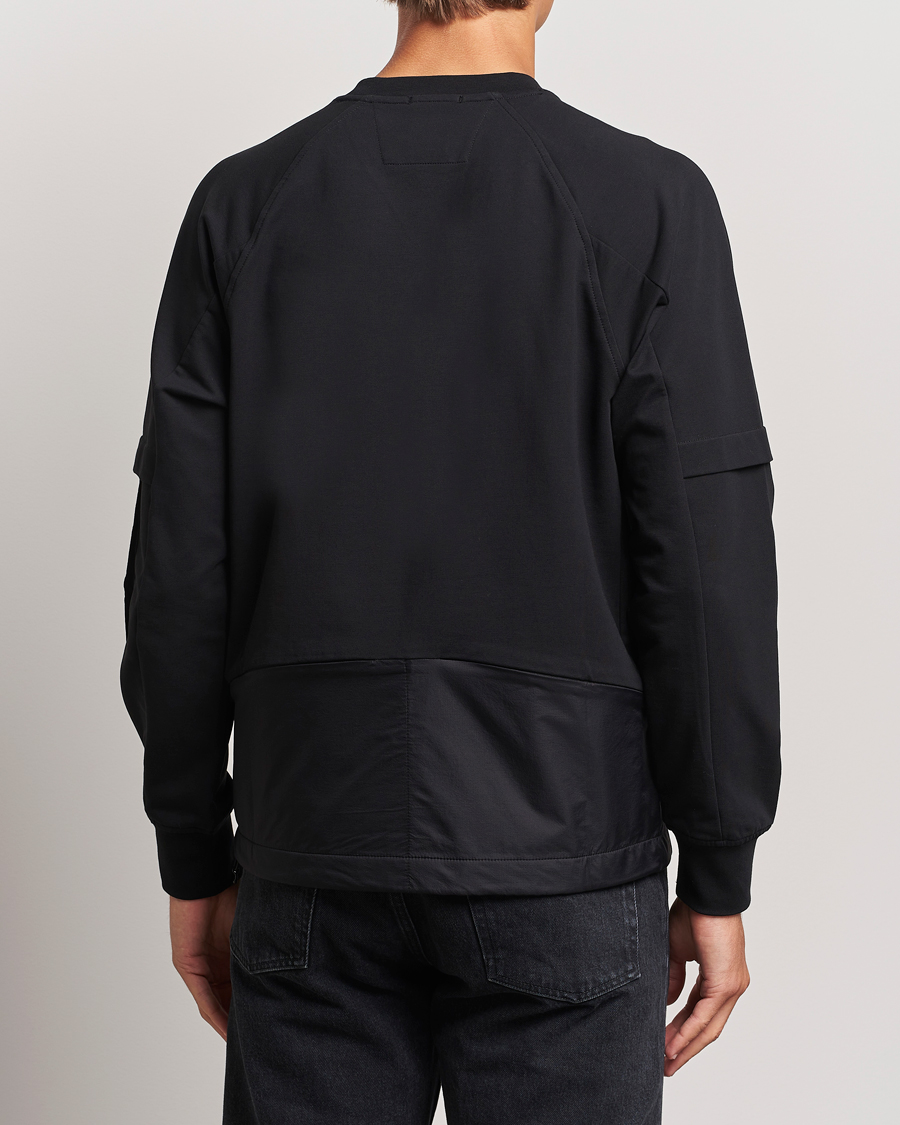 Hombres | Jerséis y prendas de punto | C.P. Company | Metropolis Fleece Cotton Pertex Crew Neck Black
