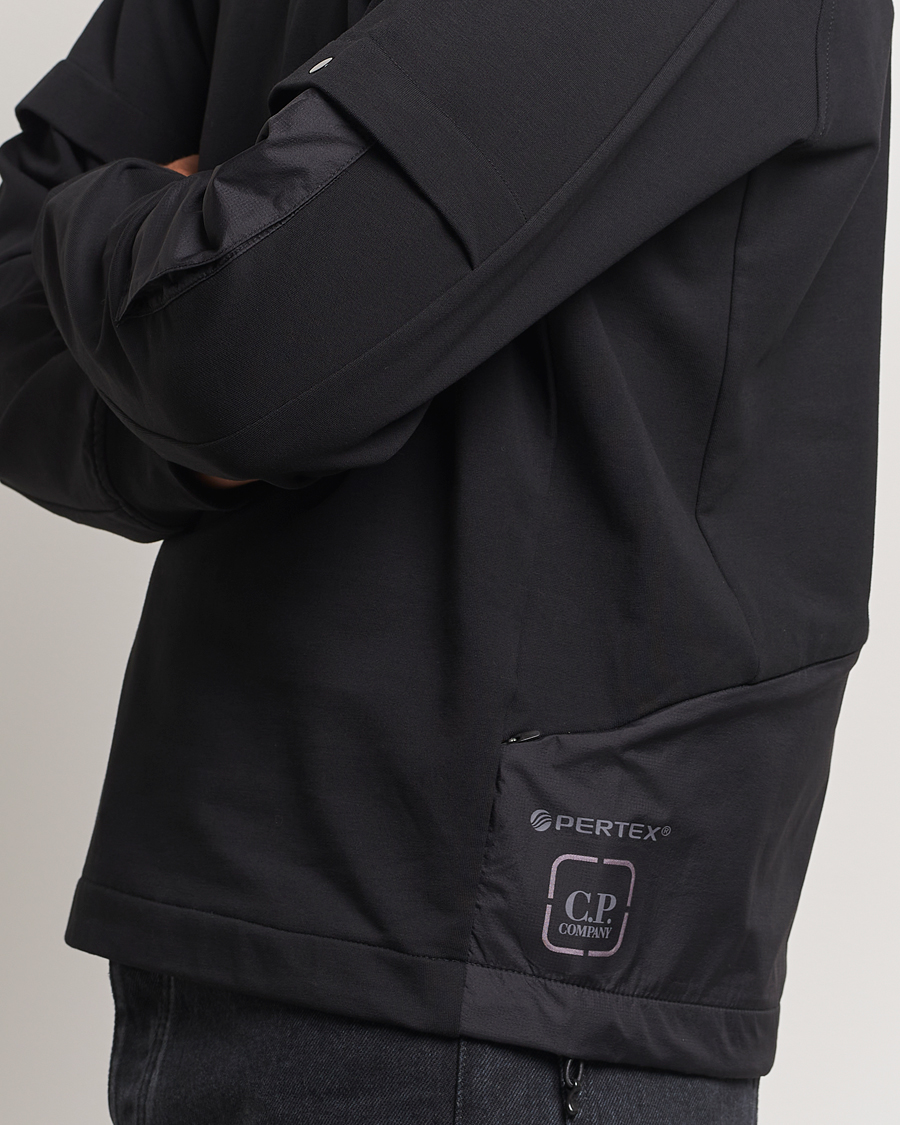 Hombres | Jerséis y prendas de punto | C.P. Company | Metropolis Fleece Cotton Pertex Crew Neck Black