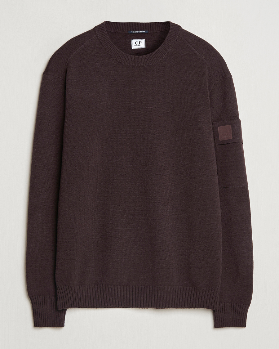 Hombres | Jerséis y prendas de punto | C.P. Company | Metropolis Knitted Crew Neck Brown