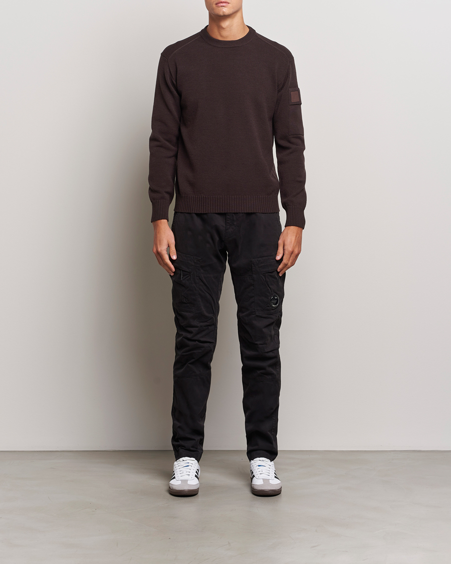 Hombres | Jerséis y prendas de punto | C.P. Company | Metropolis Knitted Crew Neck Brown