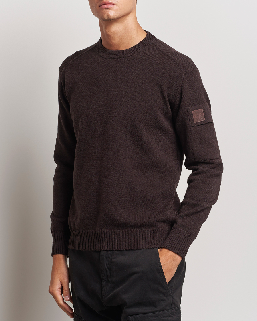 Hombres | Jerséis y prendas de punto | C.P. Company | Metropolis Knitted Crew Neck Brown