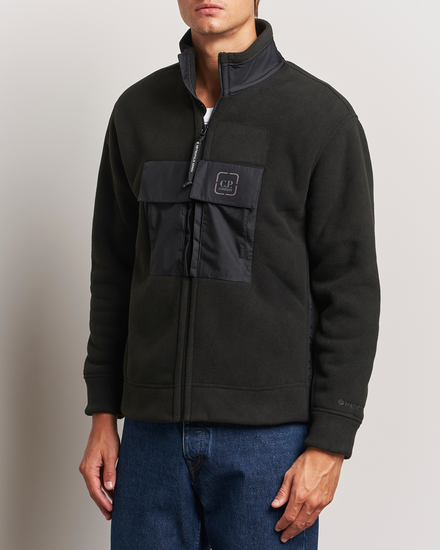 Hombres | Jerséis y prendas de punto | C.P. Company | Metropolis Polar Fleece Pertex Zip Black