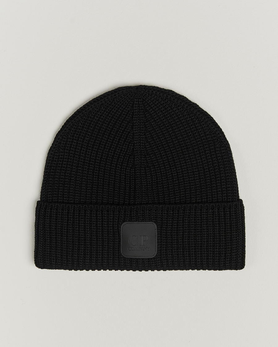 Hombres | C.P. Company Metropolis Knitted Logo Beanie Black | C.P. Company | Metropolis Knitted Logo Beanie Black