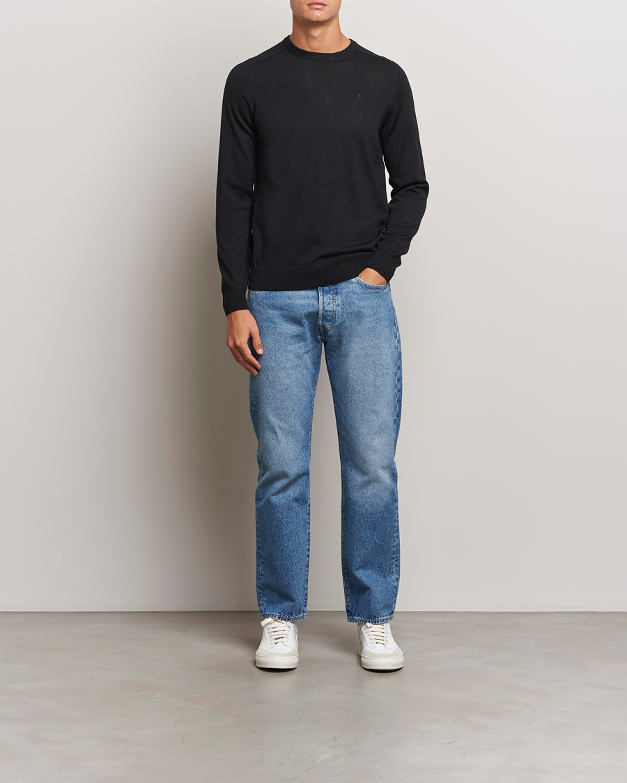 Hombres | Jerséis y prendas de punto | Morris | Merino O-Neck Black