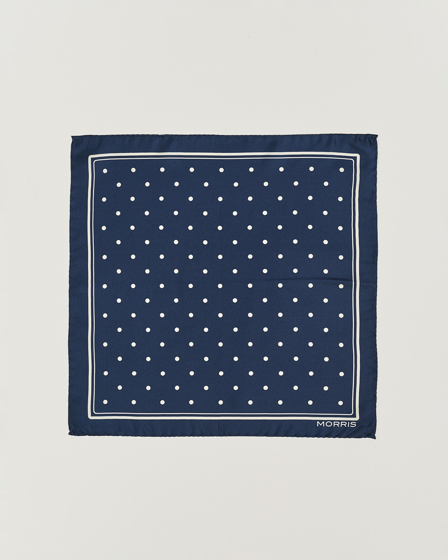 Hombres | Pañuelos de bolsillo | Morris | Dot Pocket Square Navy
