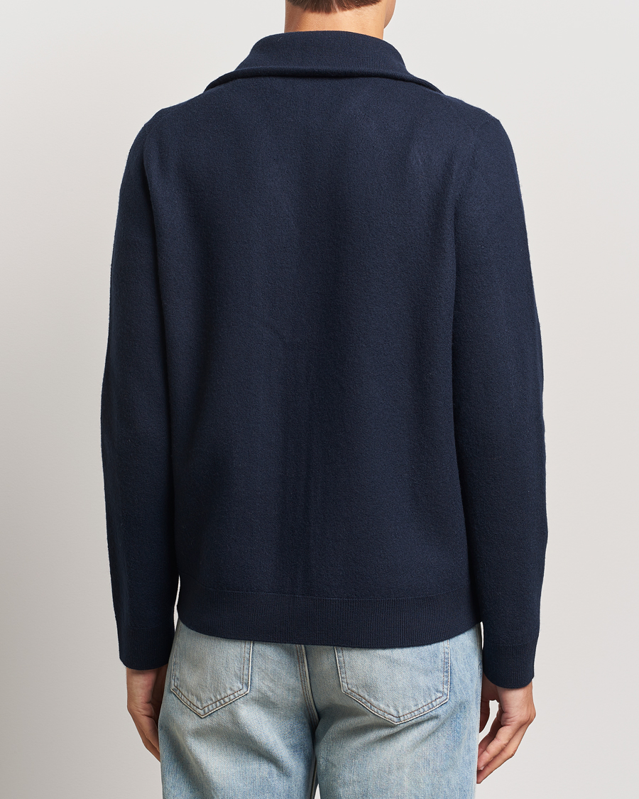 Hombres | Jerséis y prendas de punto | Morris | York Knitted Zip Jacket Navy