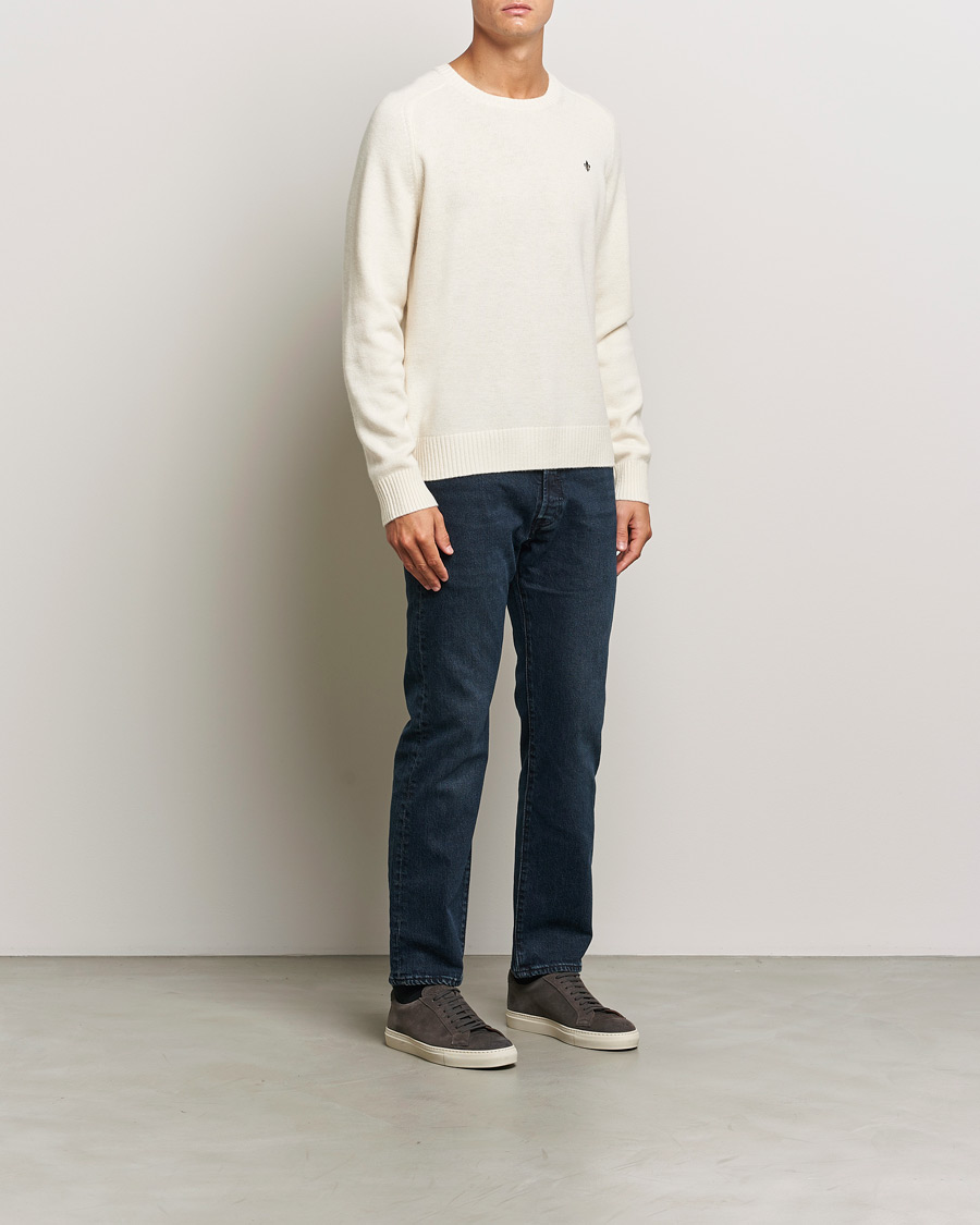 Hombres | Jerséis y prendas de punto | Morris | Hertford Merino Crew Neck Off White