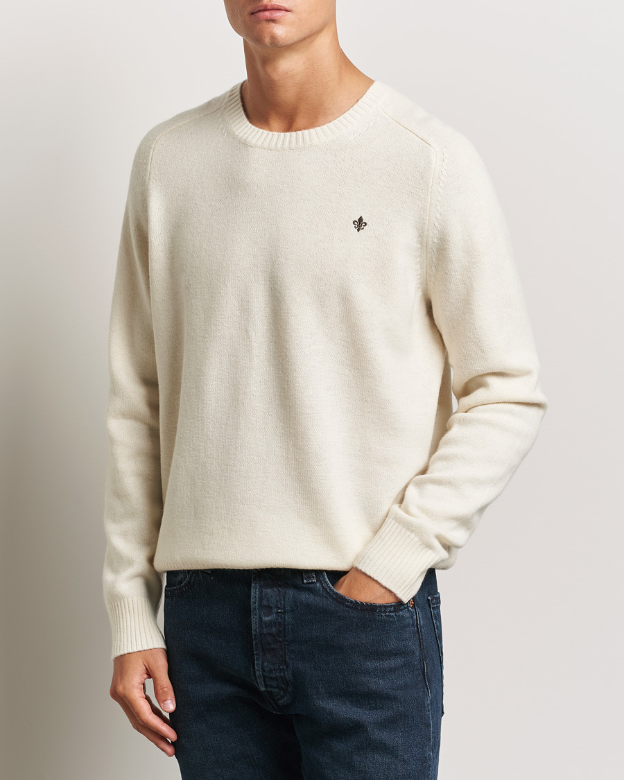 Hombres | Jerséis y prendas de punto | Morris | Hertford Merino Crew Neck Off White