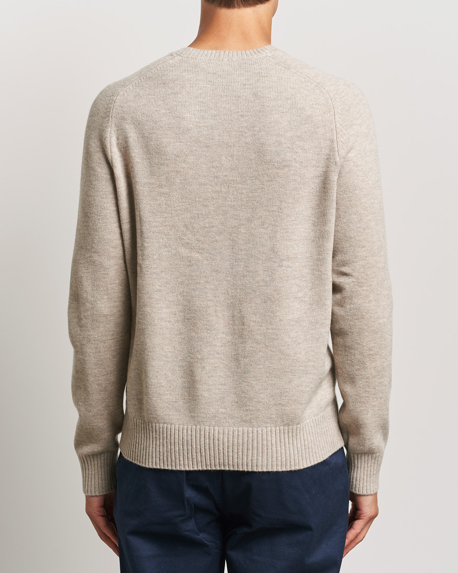 Hombres | Jerséis y prendas de punto | Morris | Hertford Merino Crew Neck Khaki