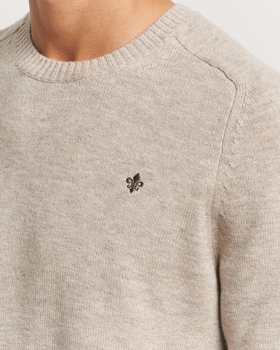 Hombres | Jerséis y prendas de punto | Morris | Hertford Merino Crew Neck Khaki