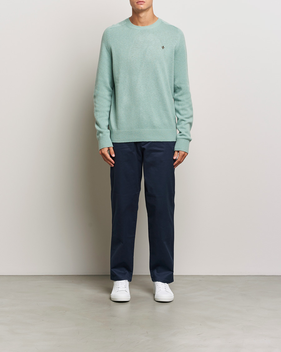 Hombres | Jerséis y prendas de punto | Morris | Hertford Merino Crew Neck Green