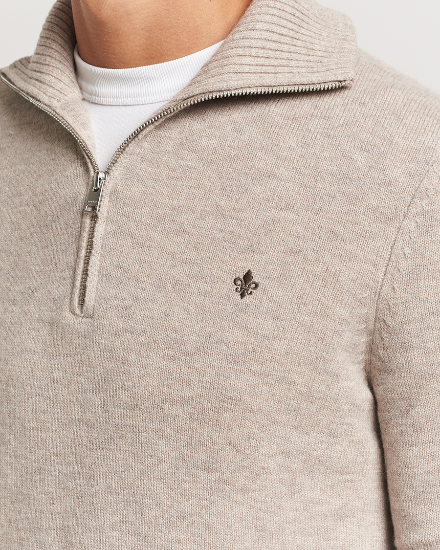 Hombres | Jerséis y prendas de punto | Morris | Hertford Merino Half Zip Khaki