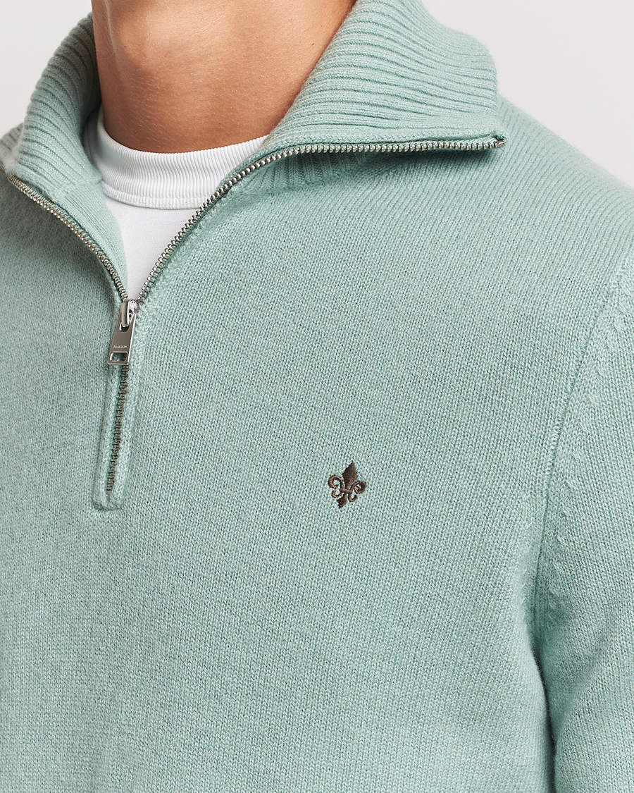 Hombres | Jerséis y prendas de punto | Morris | Hertford Merino Half Zip Green