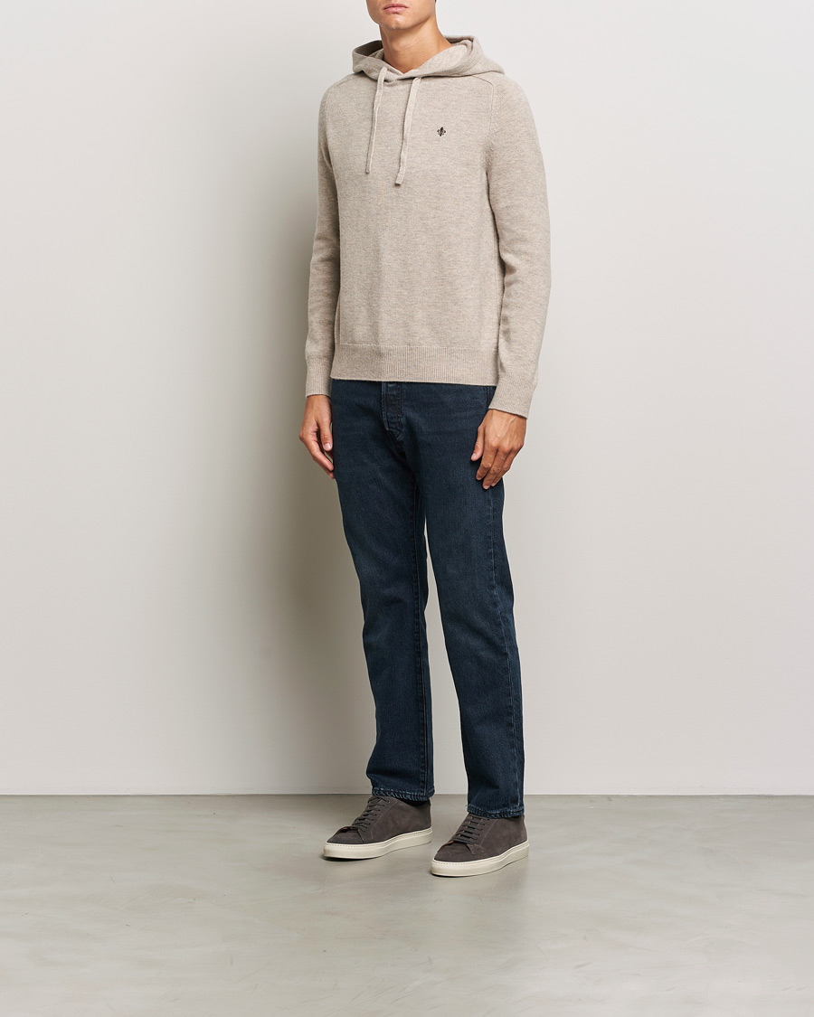 Hombres | Jerséis y prendas de punto | Morris | Hertford Merino Hoodie Khaki