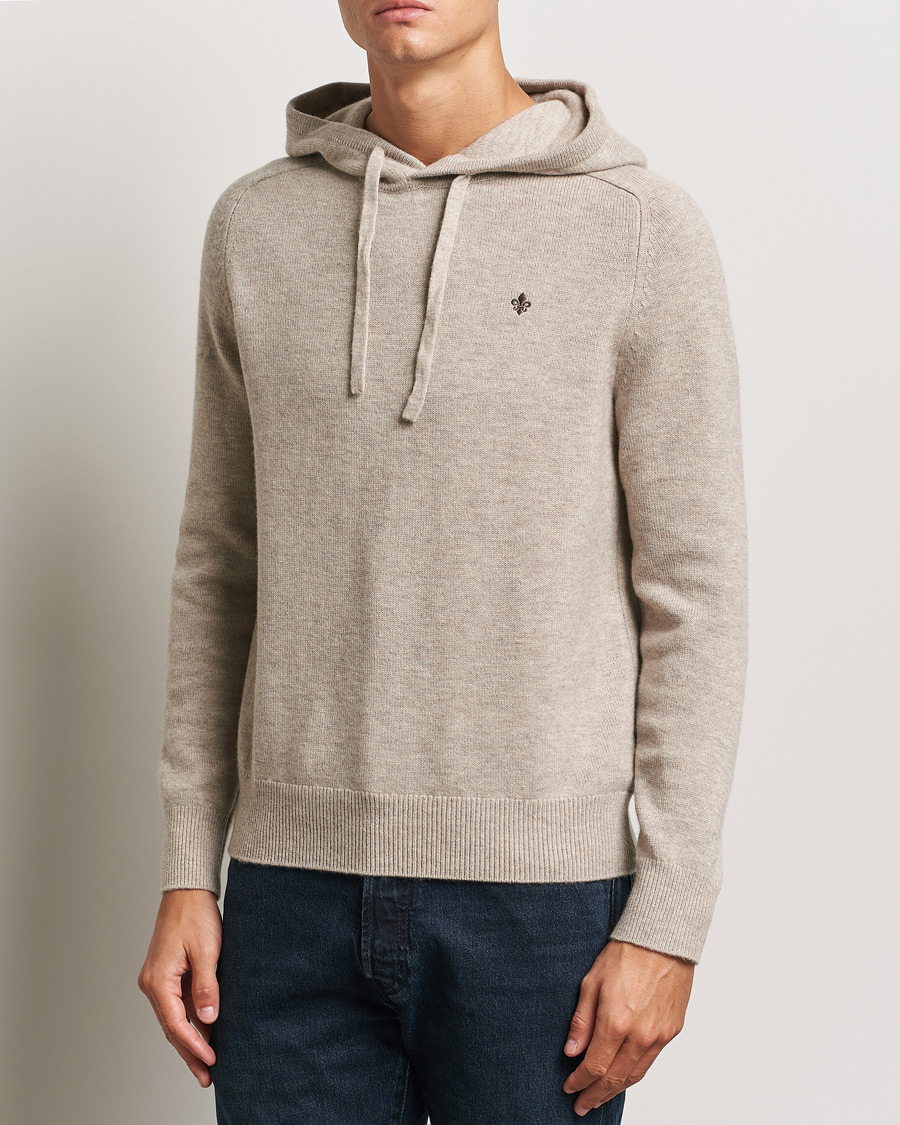 Hombres | Jerséis y prendas de punto | Morris | Hertford Merino Hoodie Khaki