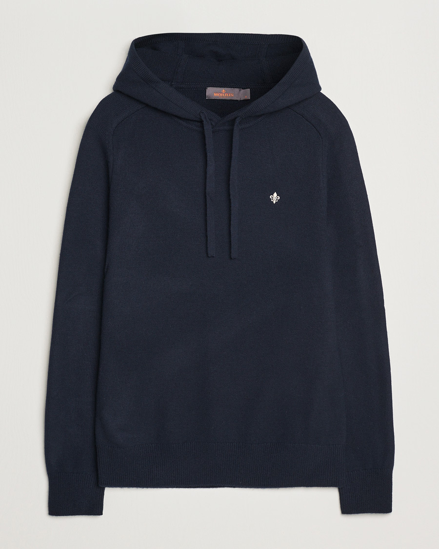 Hombres | Jerséis y prendas de punto | Morris | Hertford Merino Hoodie Navy
