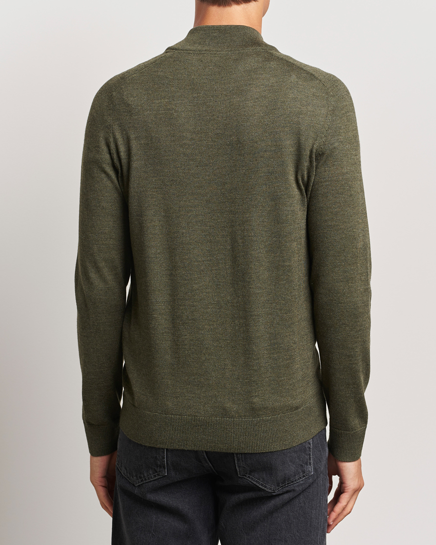 Hombres | Jerséis y prendas de punto | Morris | John Merino Half Zip Olive
