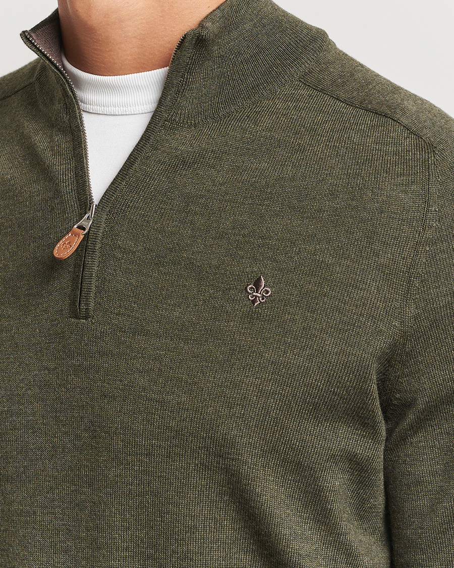 Hombres | Jerséis y prendas de punto | Morris | John Merino Half Zip Olive