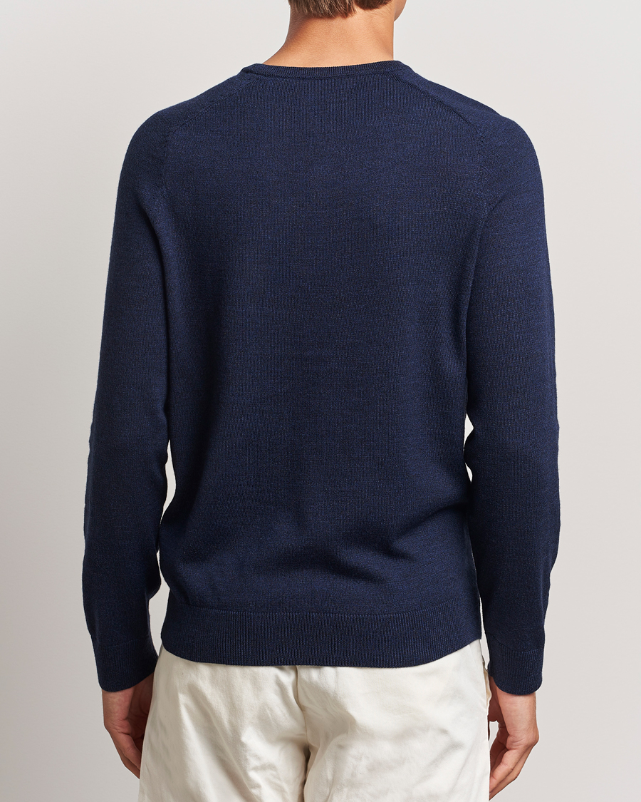 Hombres | Jerséis y prendas de punto | Morris | Merino O-neck Blue