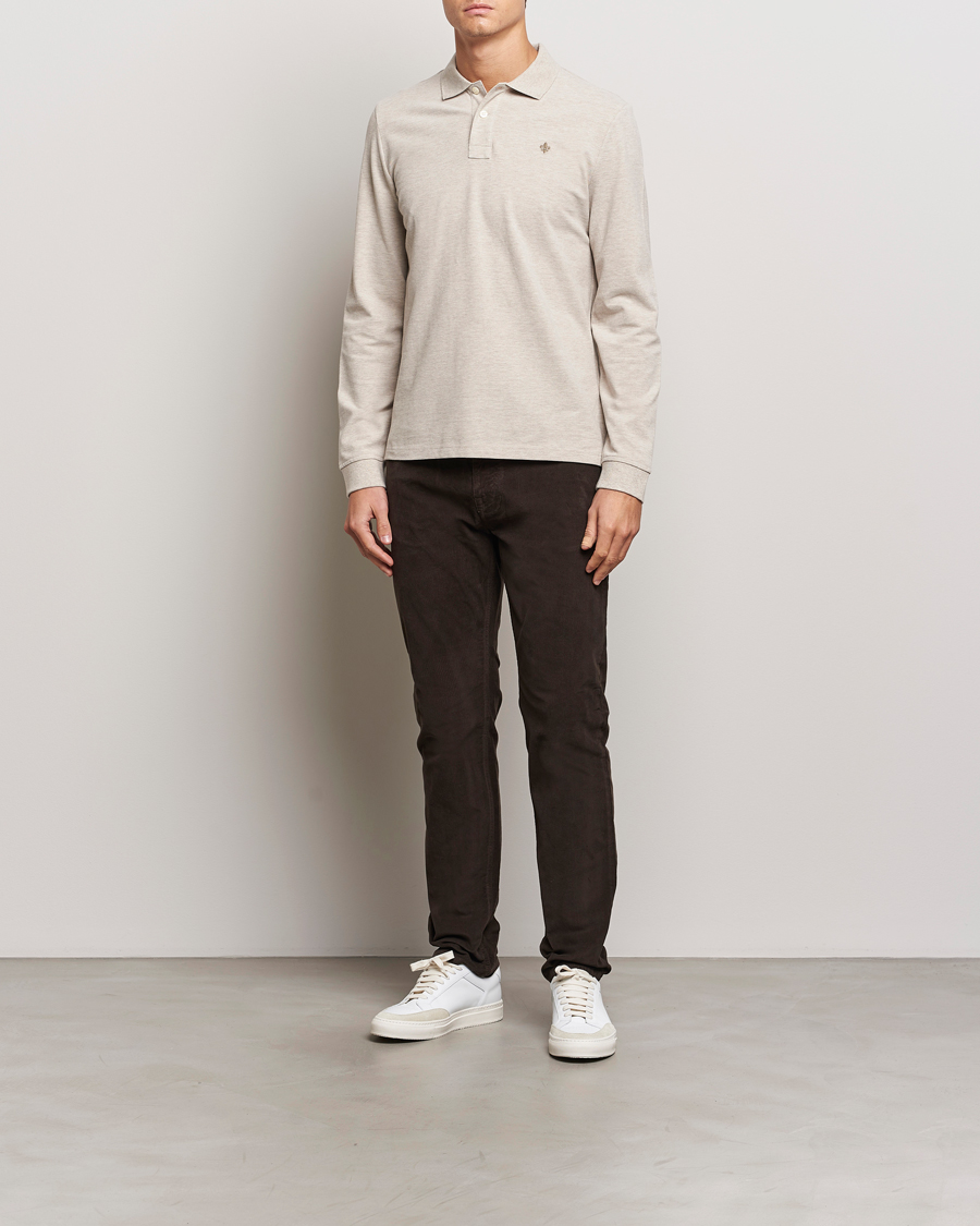 Hombres | Jerséis y prendas de punto | Morris | Camden Long Sleeve Polo Khaki