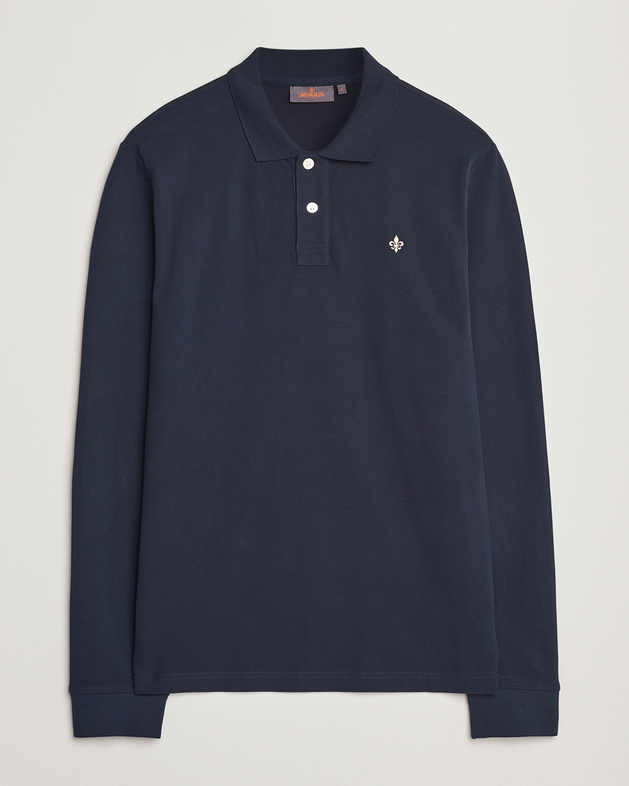 Hombres | Jerséis y prendas de punto | Morris | Camden Long Sleeve Polo Blue