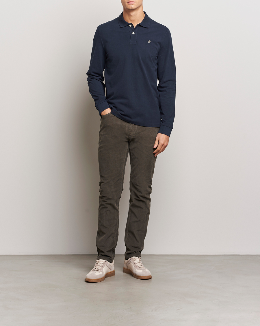 Hombres | Jerséis y prendas de punto | Morris | Camden Long Sleeve Polo Blue