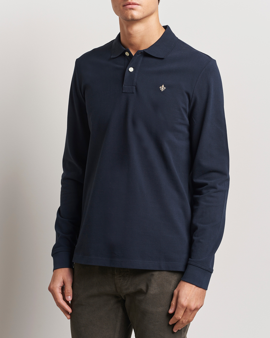 Hombres | Jerséis y prendas de punto | Morris | Camden Long Sleeve Polo Blue