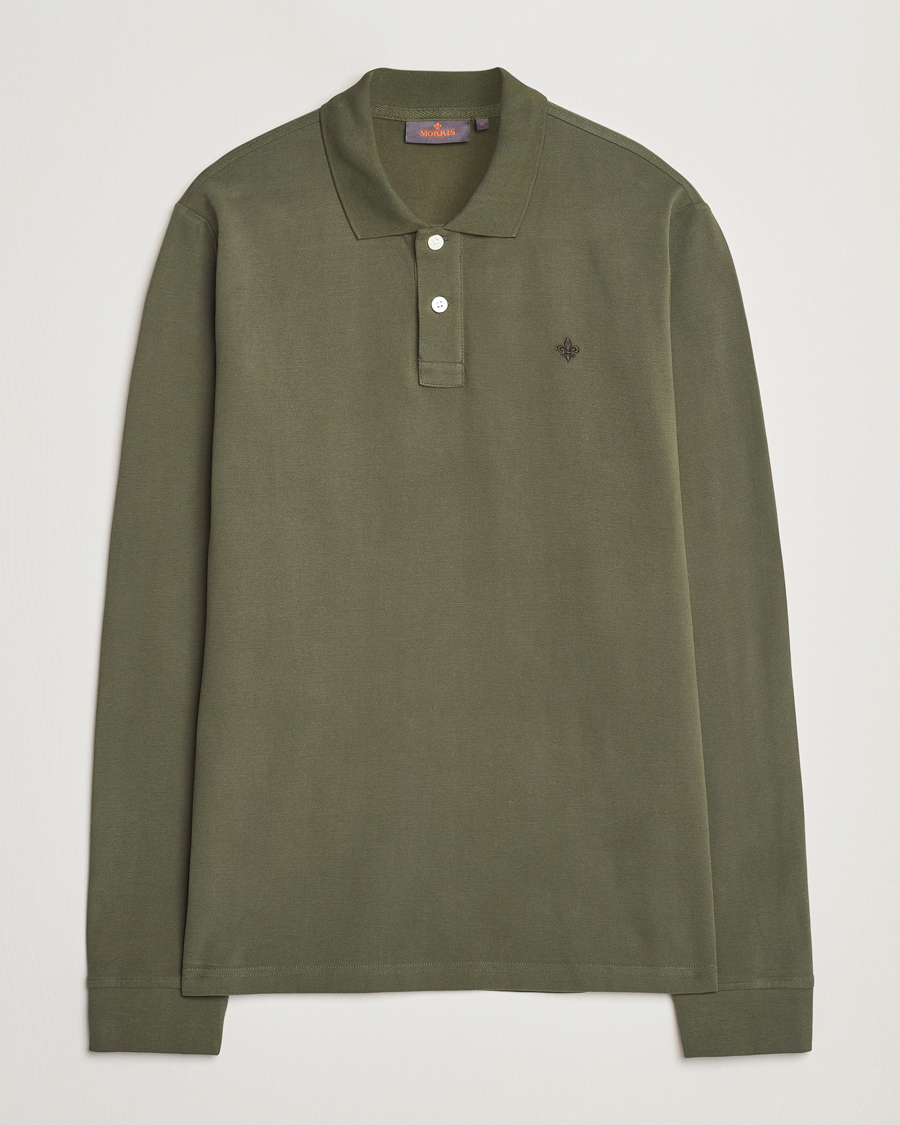 Hombres | Jerséis y prendas de punto | Morris | Camden Long Sleeve Polo Olive