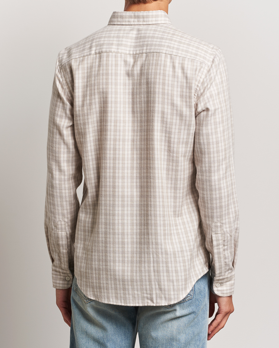Hombres | Camisas | Morris | Soft Check Flannel Shirt Khaki