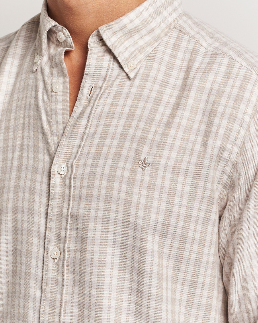 Hombres | Camisas | Morris | Soft Check Flannel Shirt Khaki