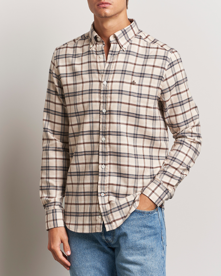 Hombres | Camisas | Morris | Soft Check Flannel Shirt Camel