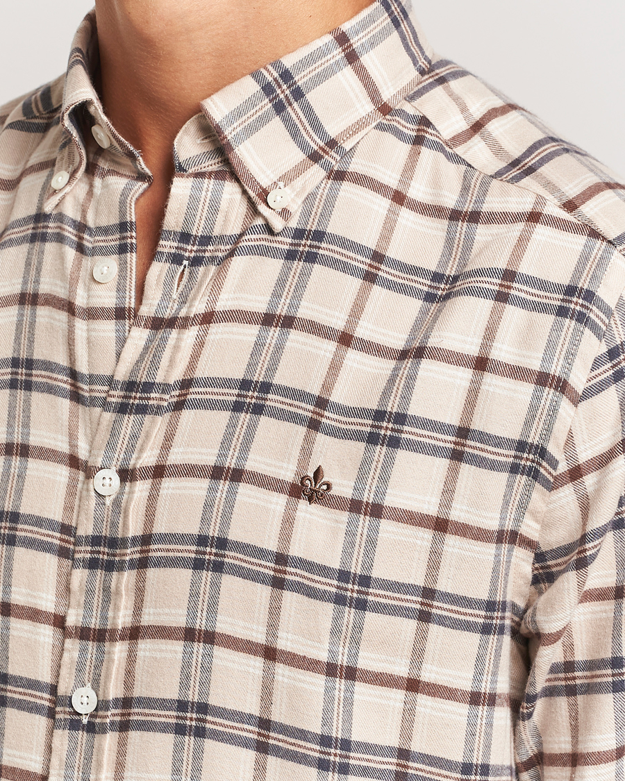 Hombres | Camisas | Morris | Soft Check Flannel Shirt Camel
