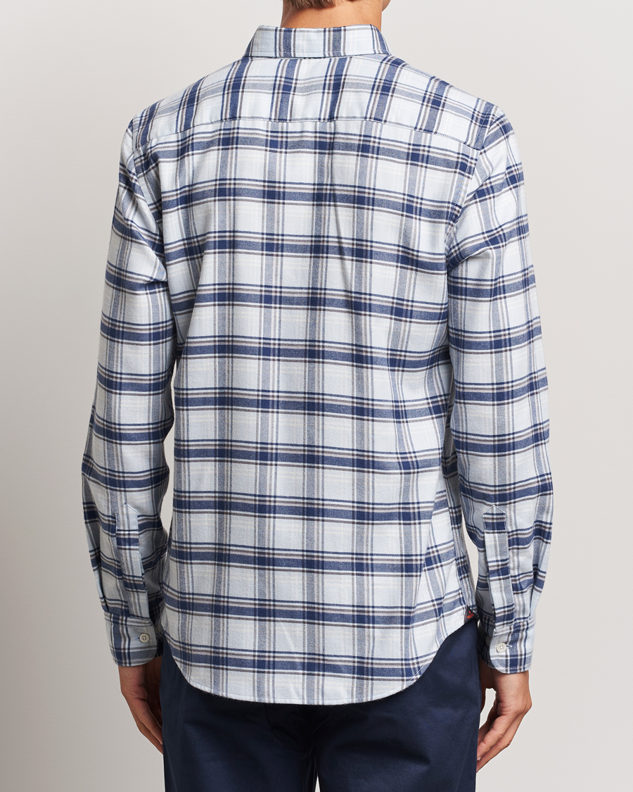 Hombres | Camisas | Morris | Soft Check Flannel Shirt Blue