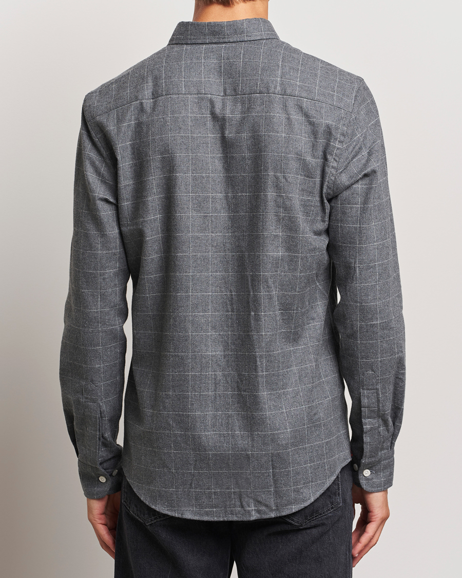 Hombres | Camisas | Morris | Flannel Overcheck Shirt Grey