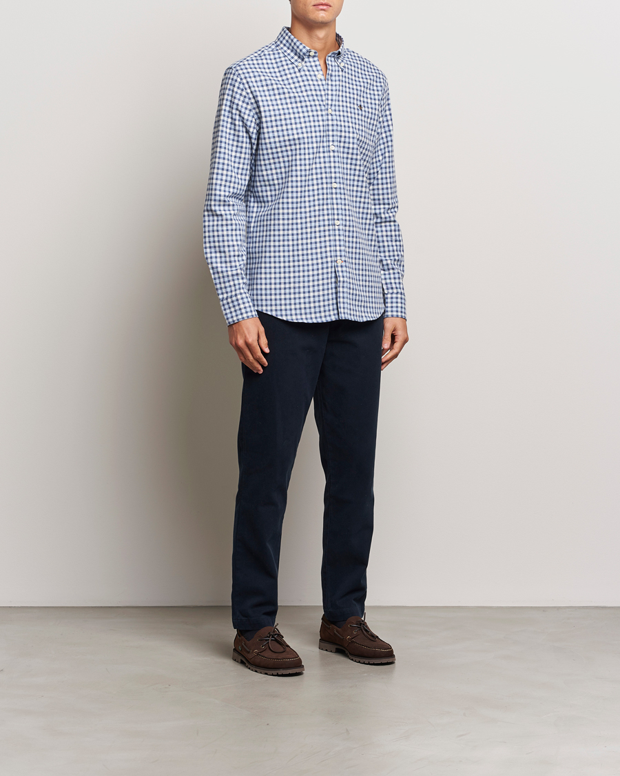 Hombres | Camisas | Morris | Watts Check Flannel Shirt Blue
