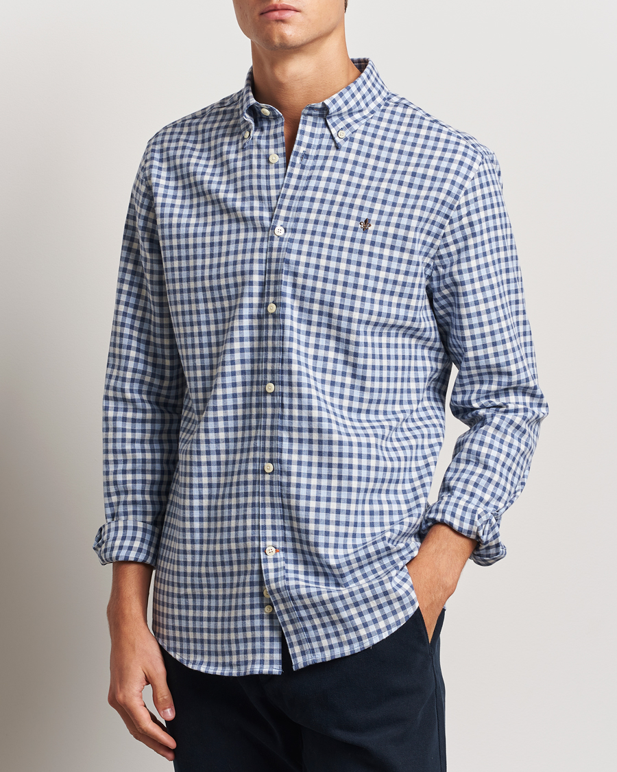 Hombres | Camisas | Morris | Watts Check Flannel Shirt Blue