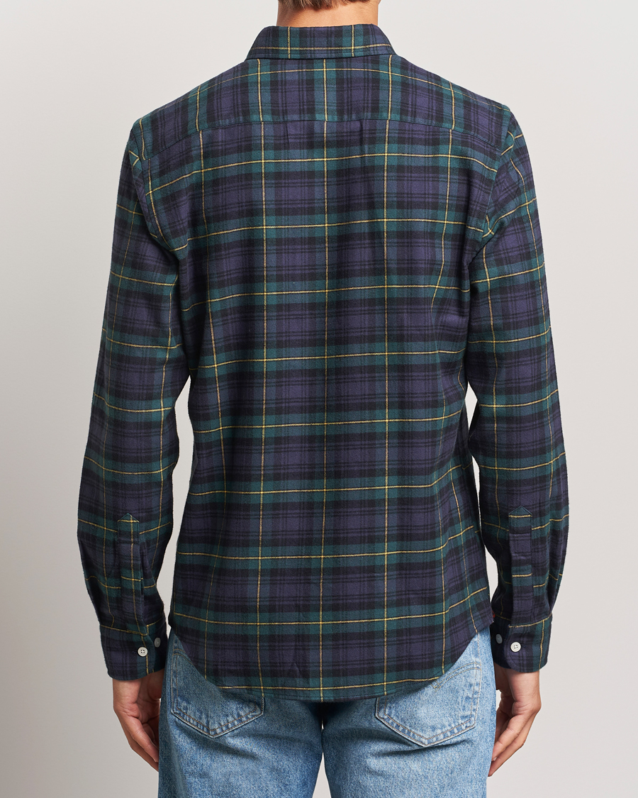 Hombres | Camisas | Morris | Flannel Tartan Shirt Navy