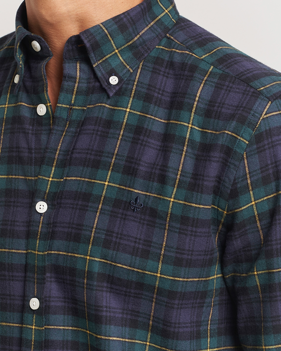 Hombres | Camisas | Morris | Flannel Tartan Shirt Navy