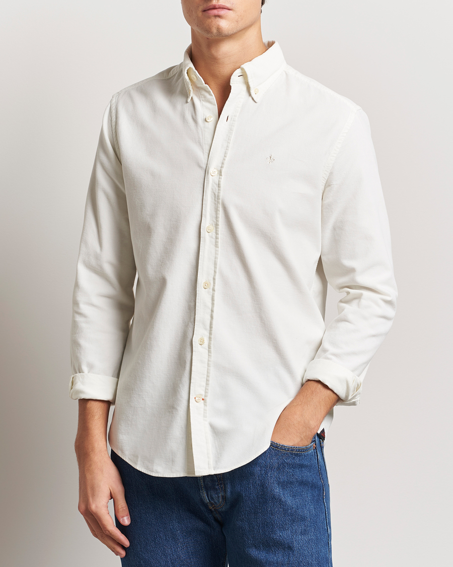 Hombres | Camisas | Morris | Douglas Corduroy Shirt Off White