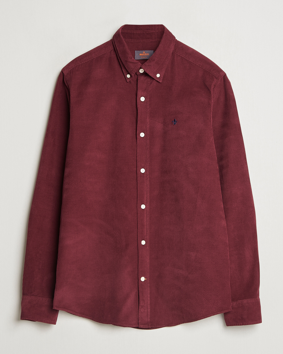 Hombres | Camisas | Morris | Douglas Corduroy Shirt Wine Red