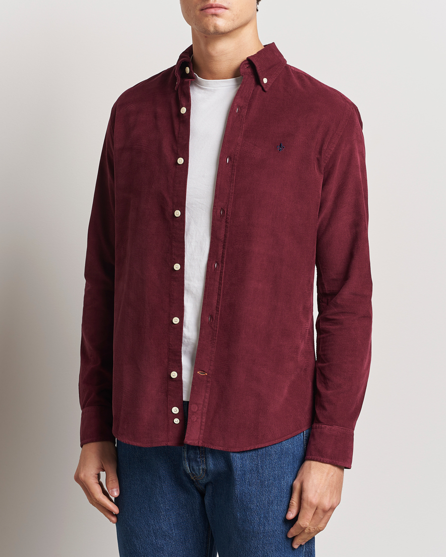 Hombres | Camisas | Morris | Douglas Corduroy Shirt Wine Red
